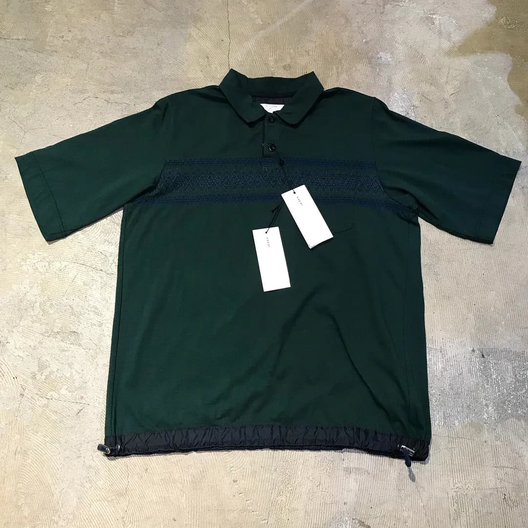 sacai sacai 18SS フロント刺繍ドローコードポロシャツ