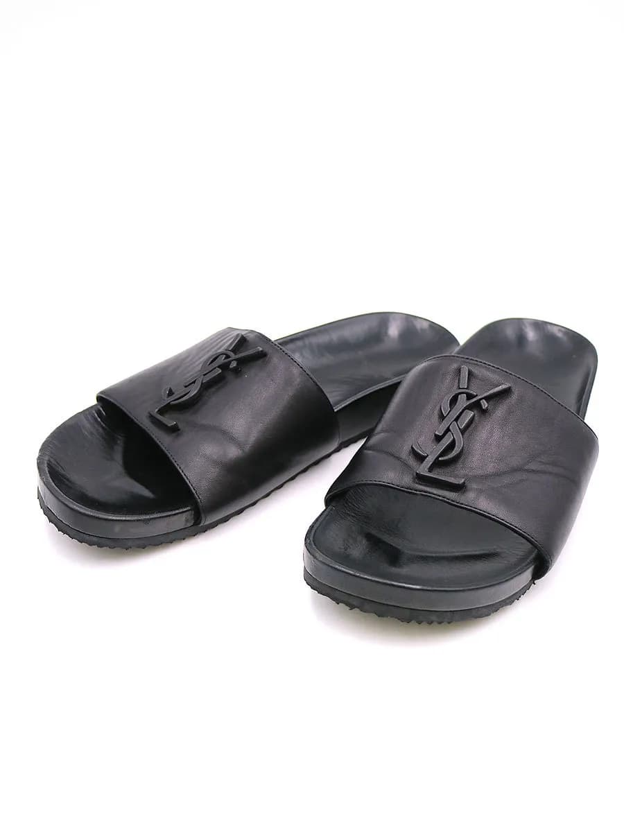 SAINT LAURENT サンローラン パリ YSLロゴレザーシャワーサンダル