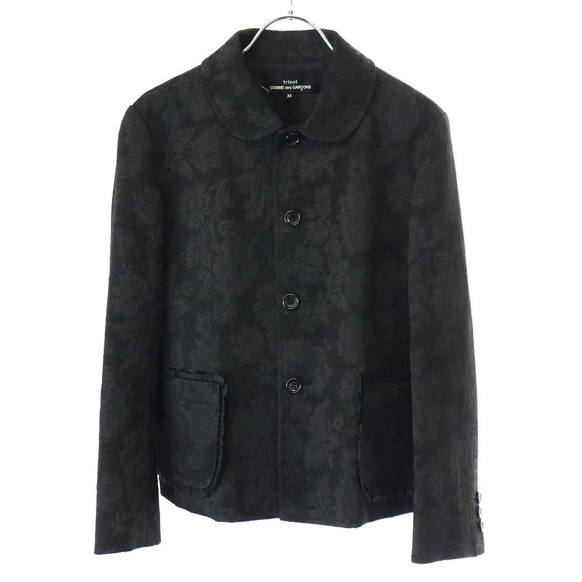 COMME des GARCONS トリココムデギャルソン 19AW フラワージャガードラウンドカラージャケット