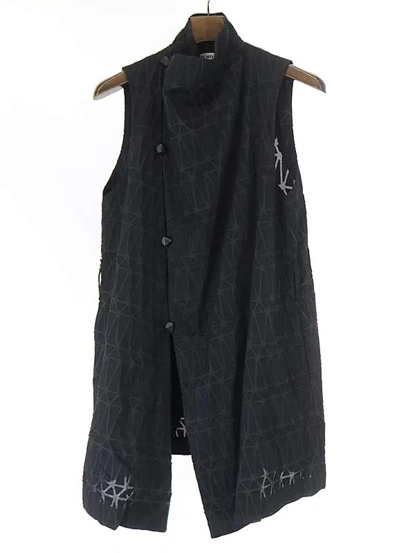ISSEY MIYAKE イッセイミヤケ 17SS ポリエステルデザインノースリーブロングジャケット