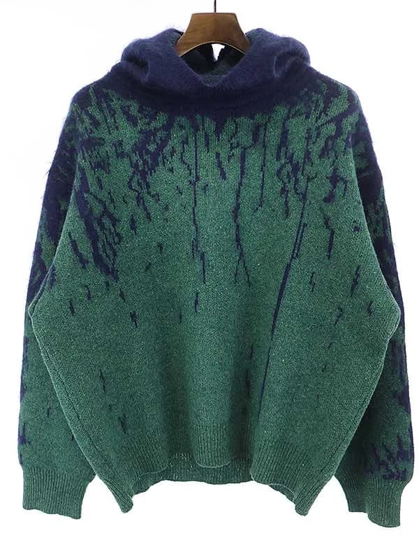 amachi. アマチ 21AW Rainy Pattern Knit Hoodie ニットパーカー