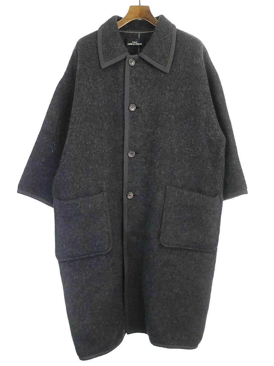 COMME des GARCONS トリコ コムデギャルソン ウールコットントリミングロングコート