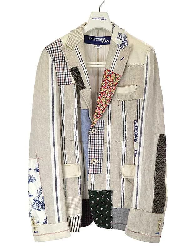 JUNYA WATANABE ジュンヤワタナベコムデギャルソンマン 20SS パッチワークロングリネンジャケット