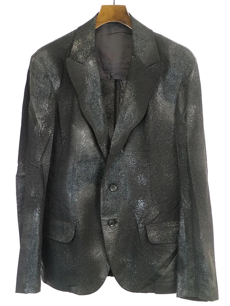 Yohji Yamamoto ヨウジヤマモト プール オム 14SS LOOK28 ラバーレジンハンドペイントグリッタージャケット