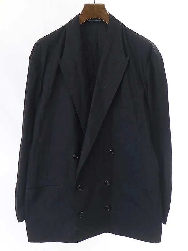 Y's ワイズ 22SS BLACK DUNGAREE PEAK LAPEL JACKET ライトダンガリー テーラードジャケット