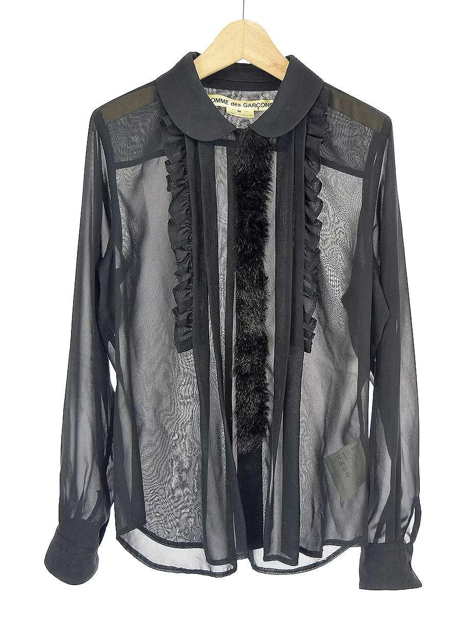 COMME des GARCONS コムデギャルソン 11AW ラウンドフリルデザインシフォンシャツ