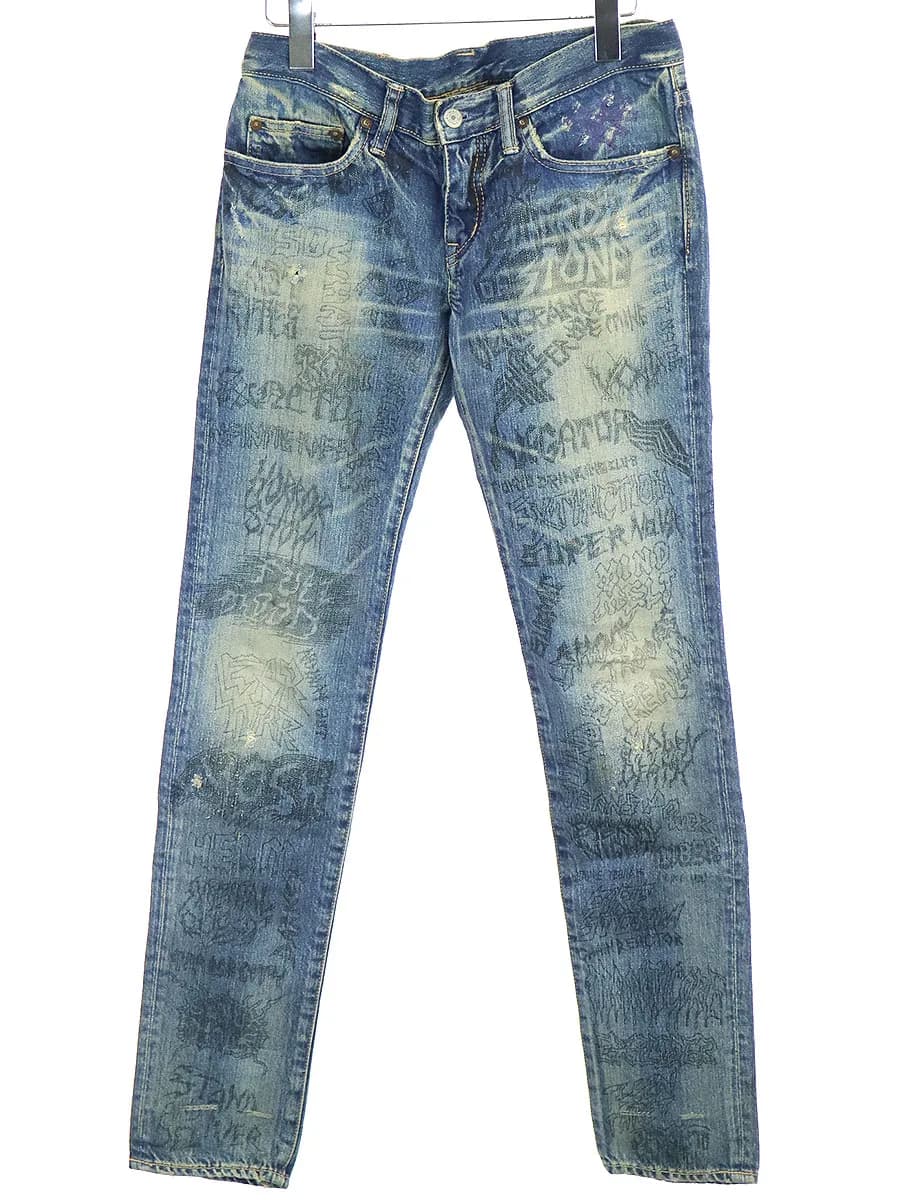 HYSTERIC GLAMOUR ヒステリックグラマー グラフィックプリントデニムパンツ