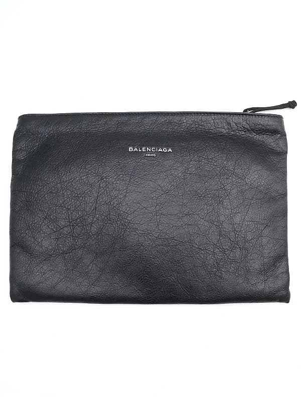 BALENCIAGA バレンシアガ ロゴレザークラッチバッグ