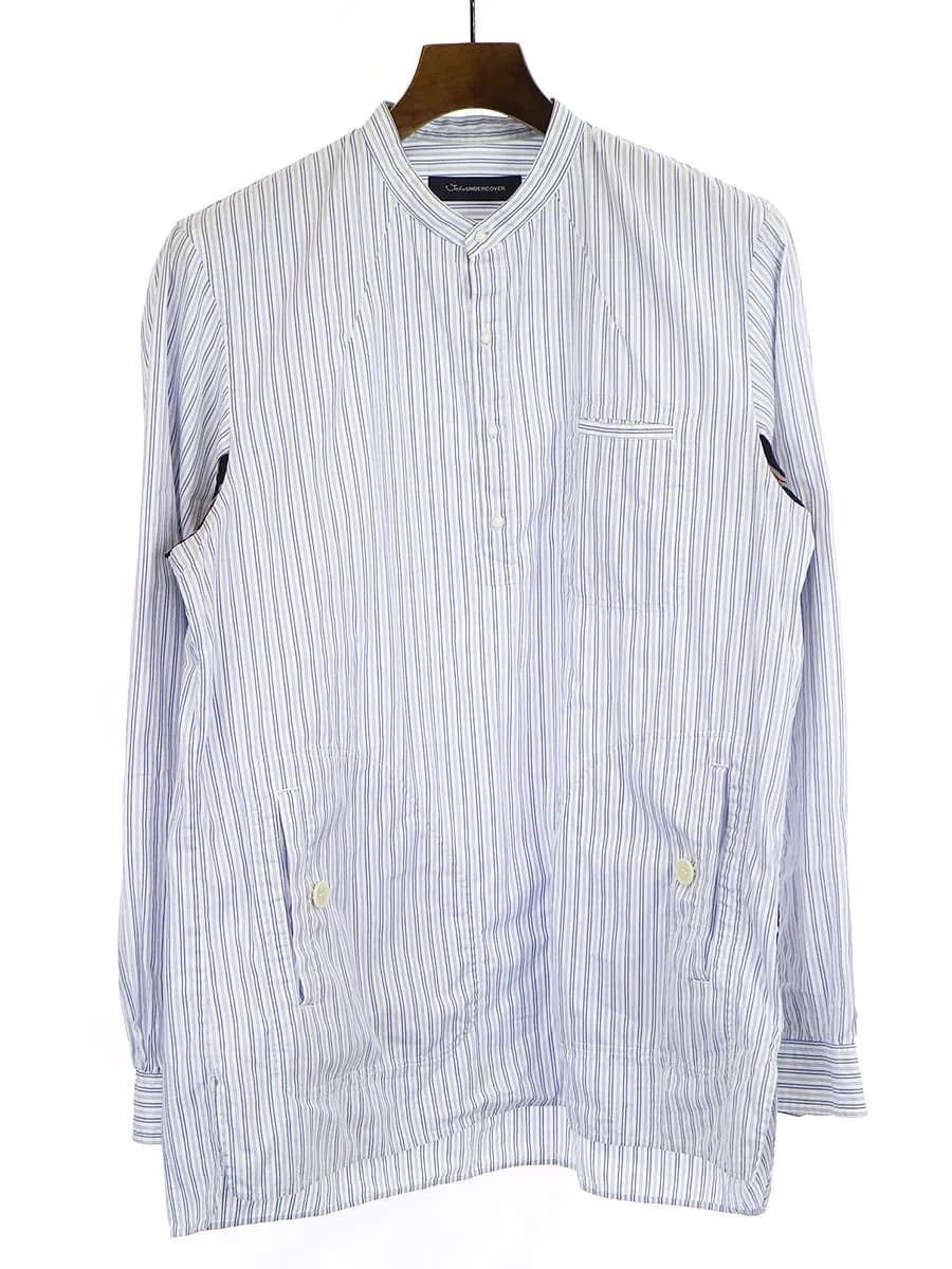 UNDERCOVER John UNDERCOVER(ジョン アンダーカバー)17SS ノーカラーストライププルオーバーシャツ