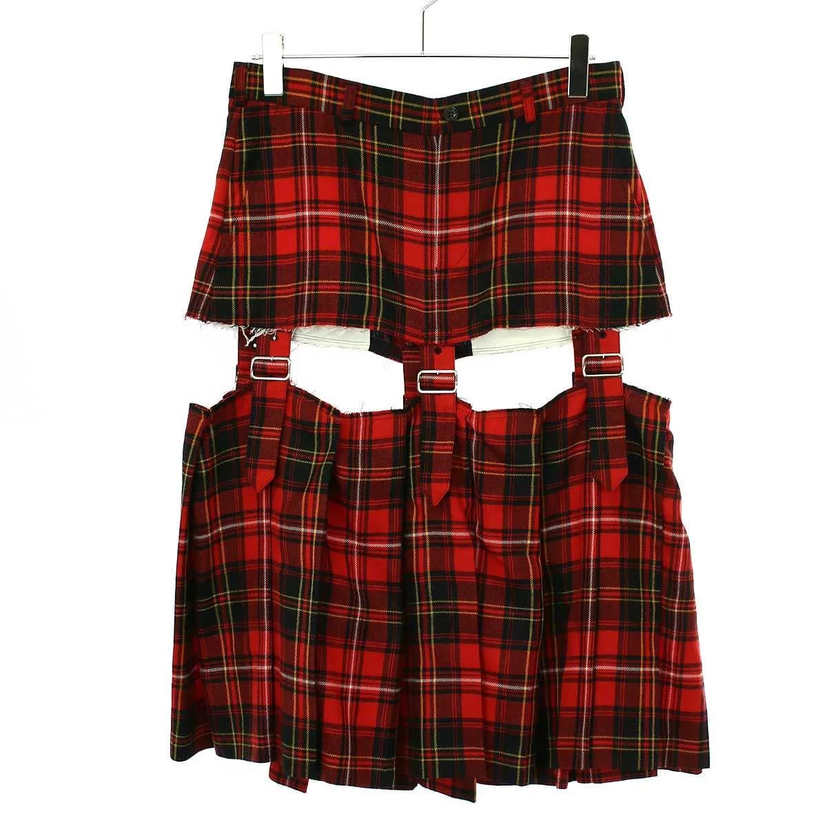 COMME des GARCONS ブラック コムデギャルソン 23AW タータンチェックプリーツスカート