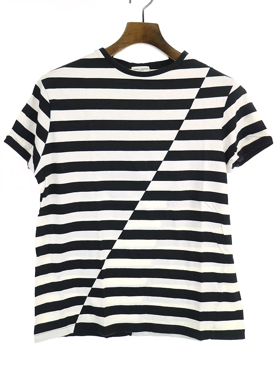 SAINT LAURENT サンローラン パリ 14AW 切替ボーダーTシャツ