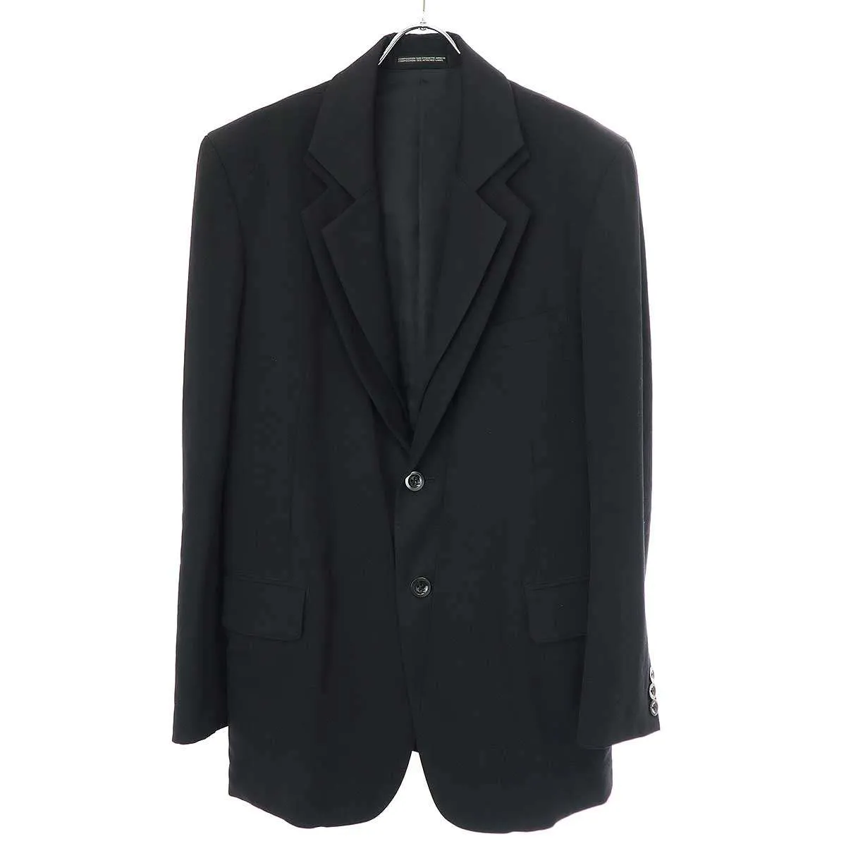 Yohji Yamamoto ヨウジヤマモト プールオム 2004AW 2重ラペルウールサージロングジャケット