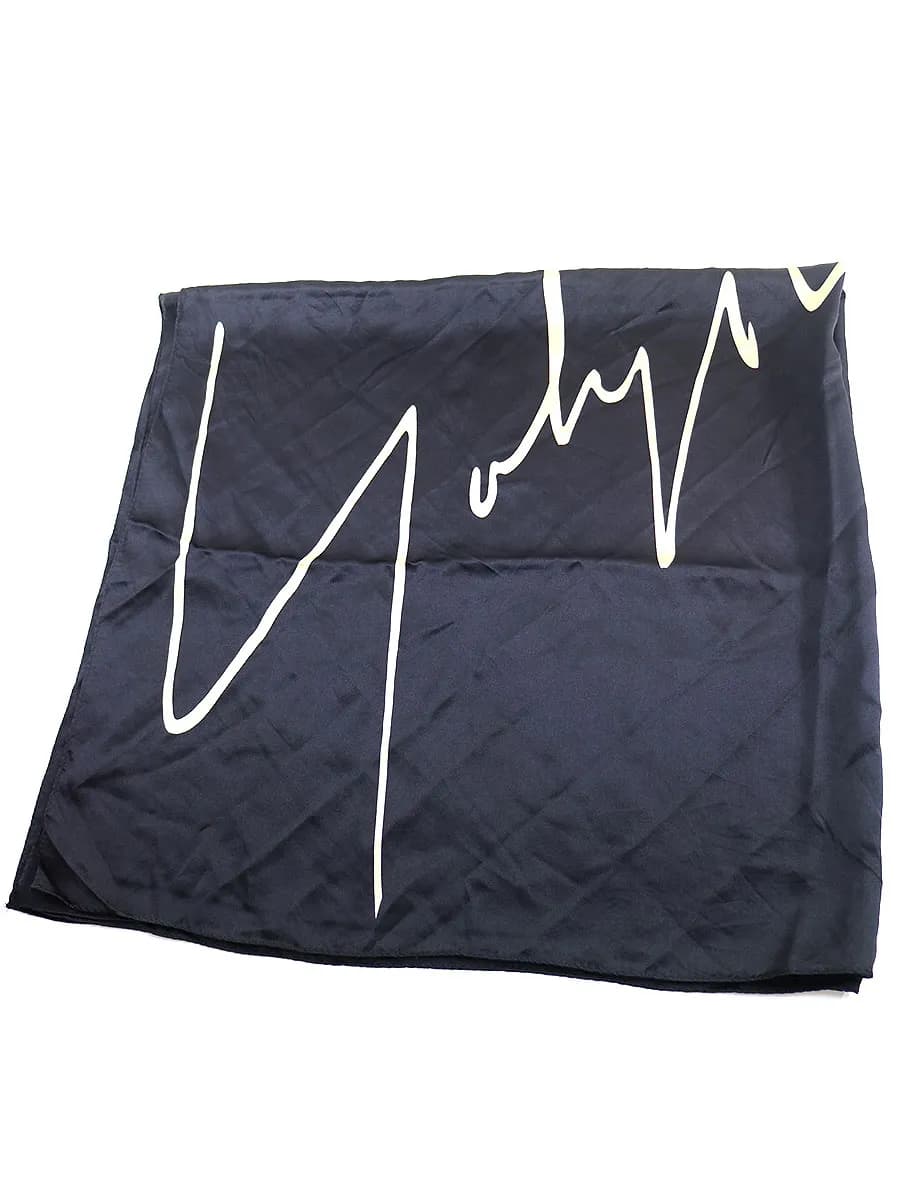 Yohji Yamamoto ヨウジヤマモト プリュスノアール 12AW シグネチャーロゴスカーフ