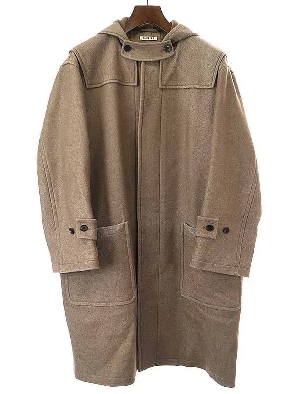 AURALEE オーラリー 19AW WOOL SILK MELTON DUFFLE COAT ウールシルクダッフルコート