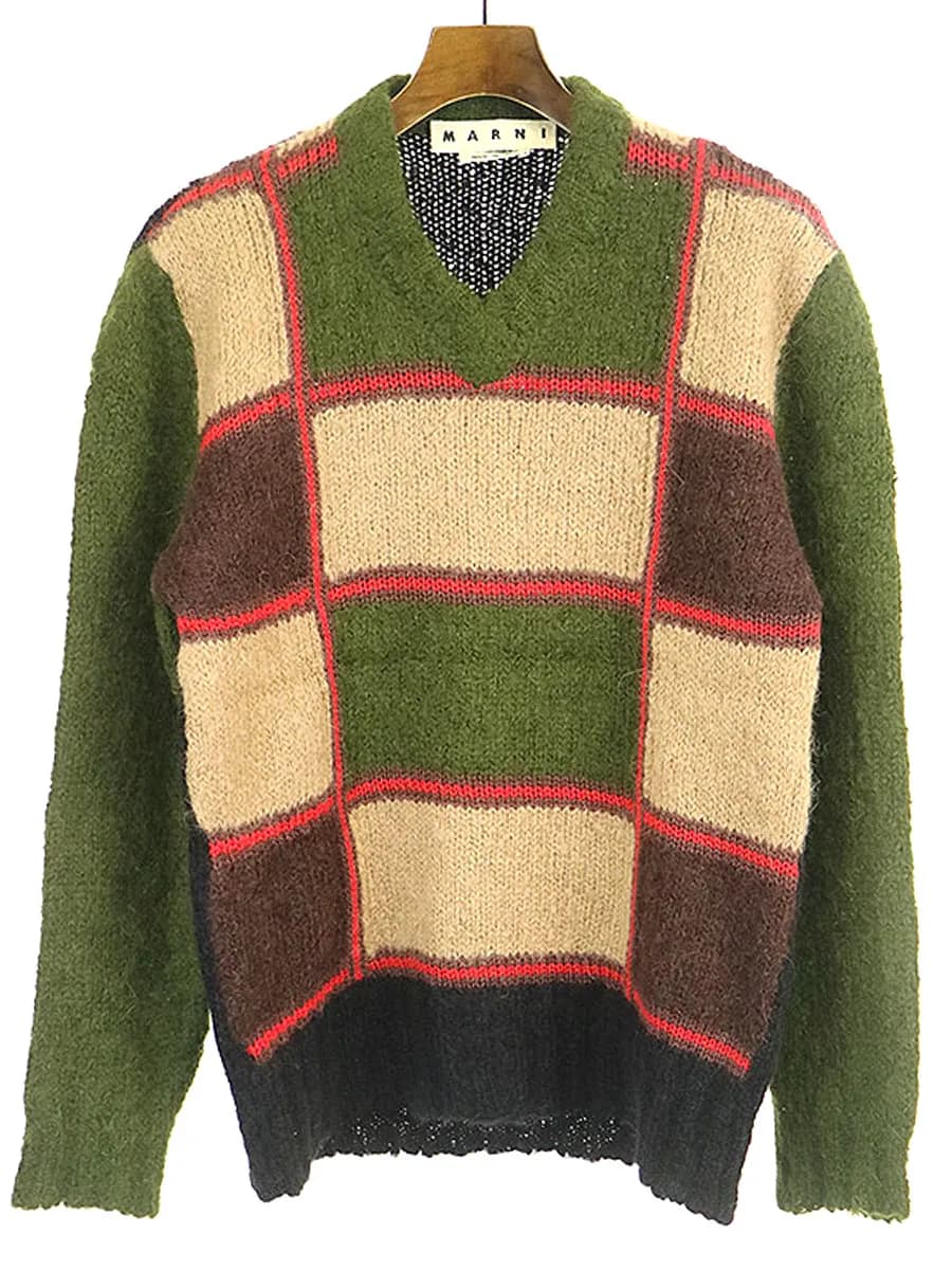 MARNI マルニ 18AW LOOK45 INTARSIA KNIT SWEATER モヘアニットセーター