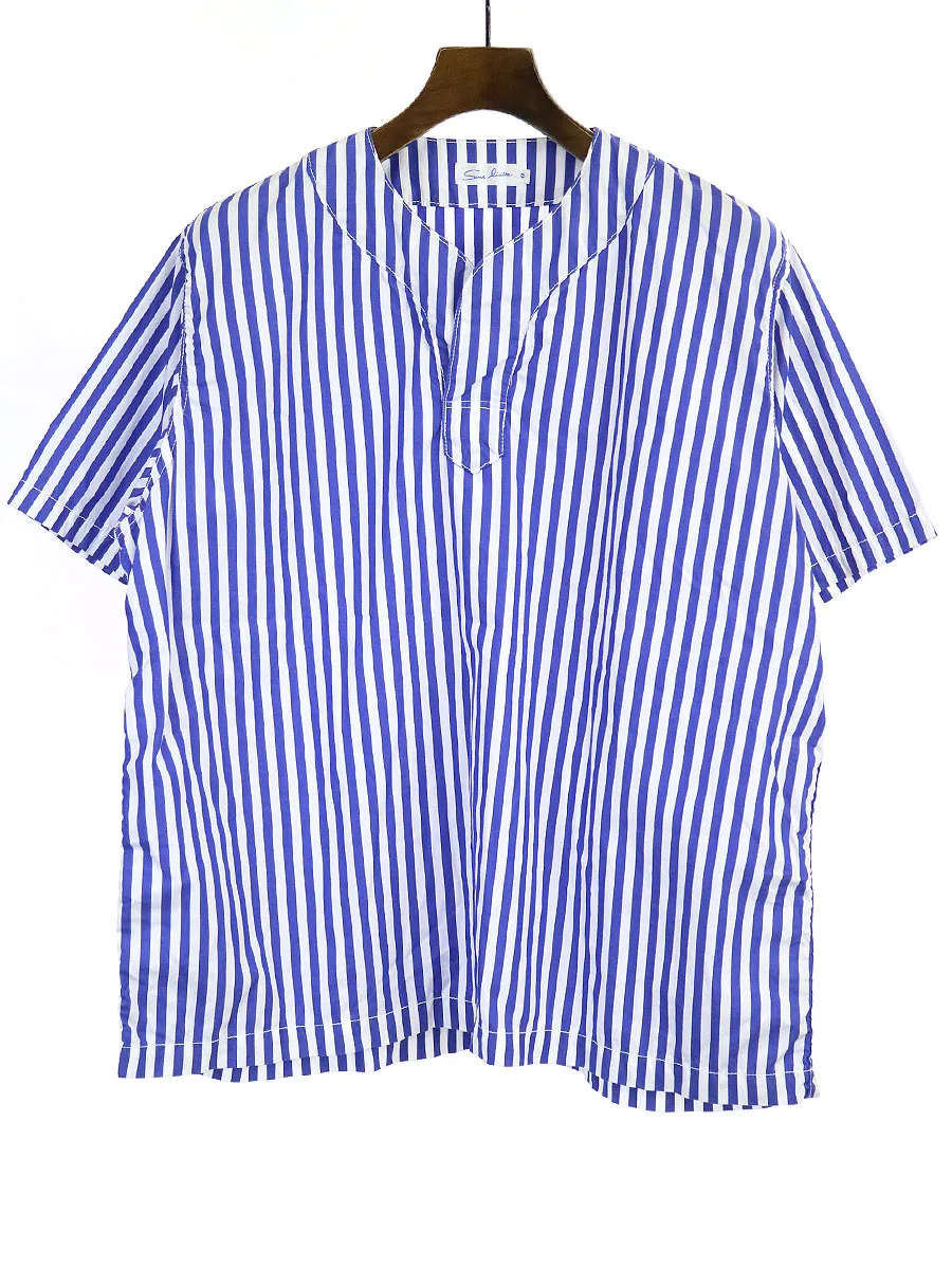 Sans limite サンリミット 19SS 布帛T ストライプ柄プルオーバーシャツ