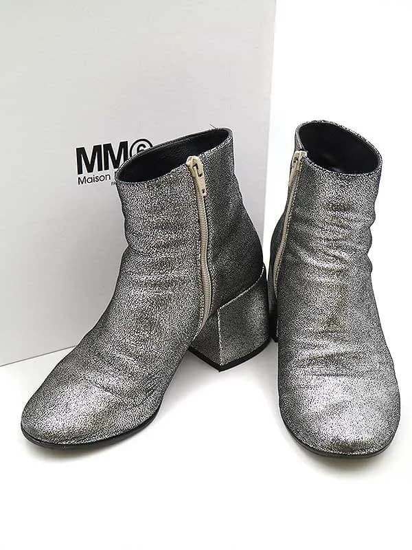 Maison Margiela エムエムシックス 16AW グリッターレザーヒールブーツ
