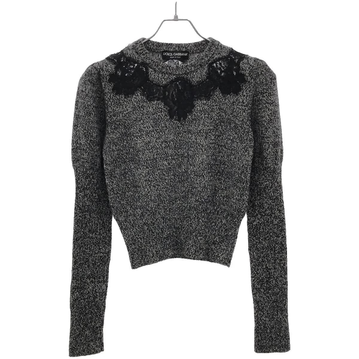 DOLCE&GABBANA ドルチェ&ガッバーナ カシミヤブレンド レースデザインニットセーター FX466T/JAWQO