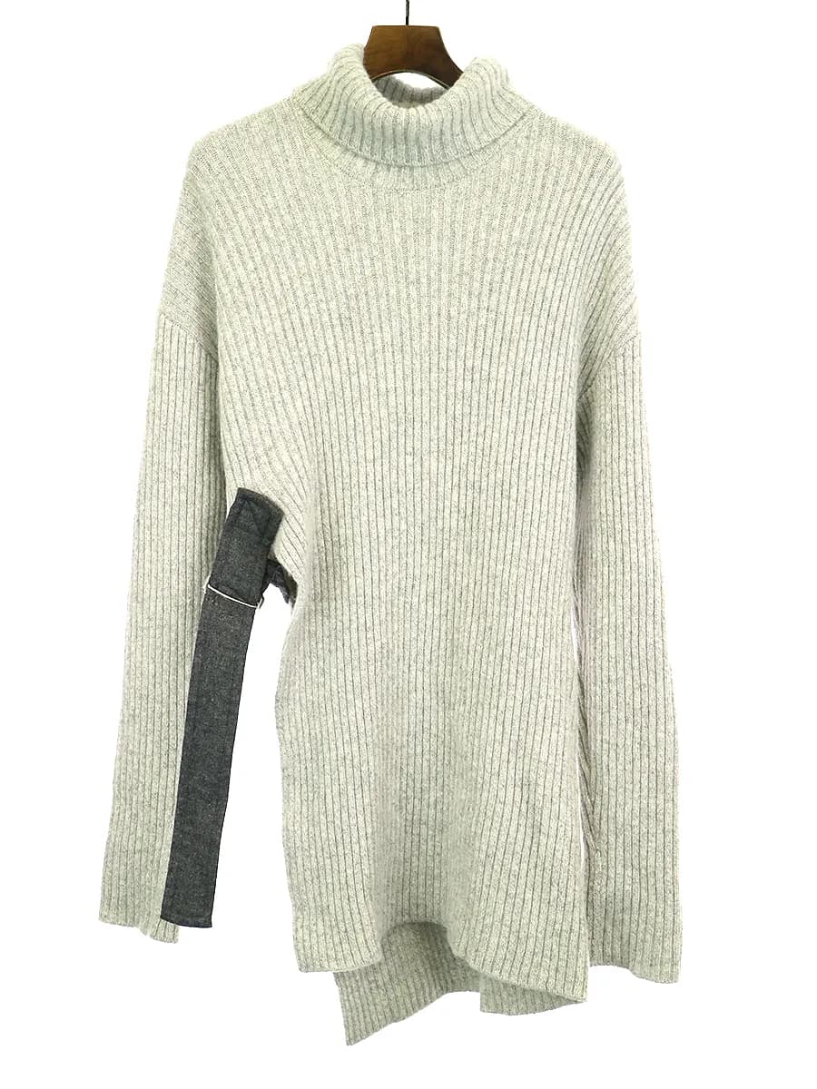 Ujoh ウジョー Belted Turtle Knit タートルネックベルトデザインロングニットセーター