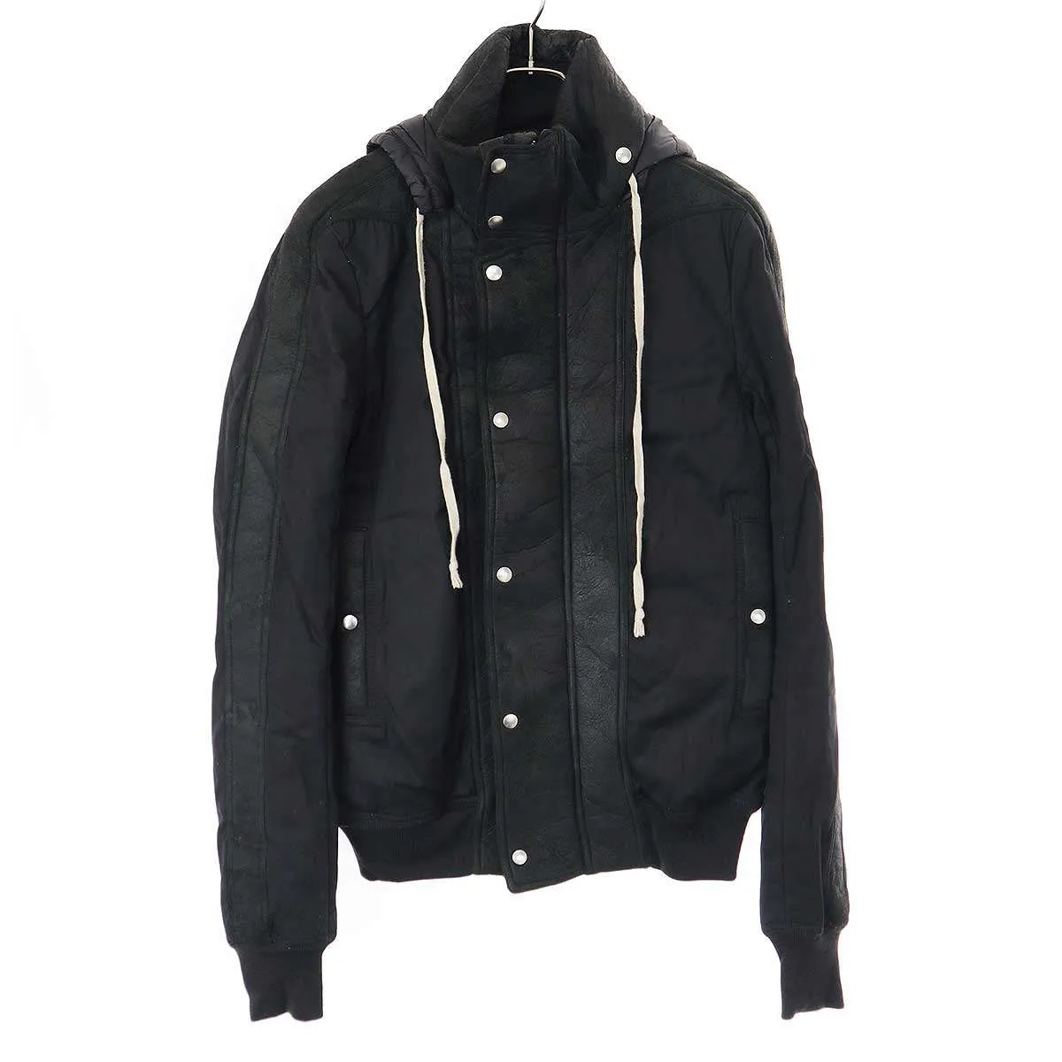 Rick Owens リックオウエンス 19AW Dustulator Jacket レザーコンビフーデッドジャケット