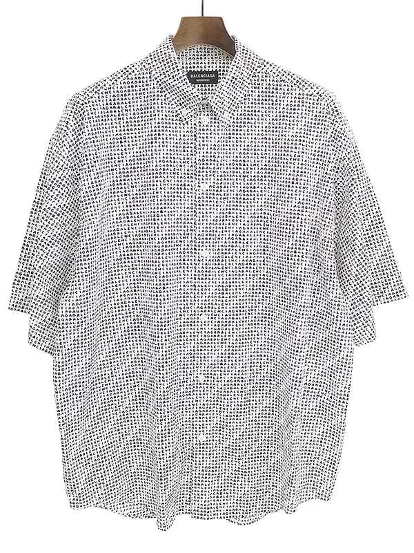 BALENCIAGA バレンシアガ 21SS 手書きロゴショートスリーブボタンダウンシャツ