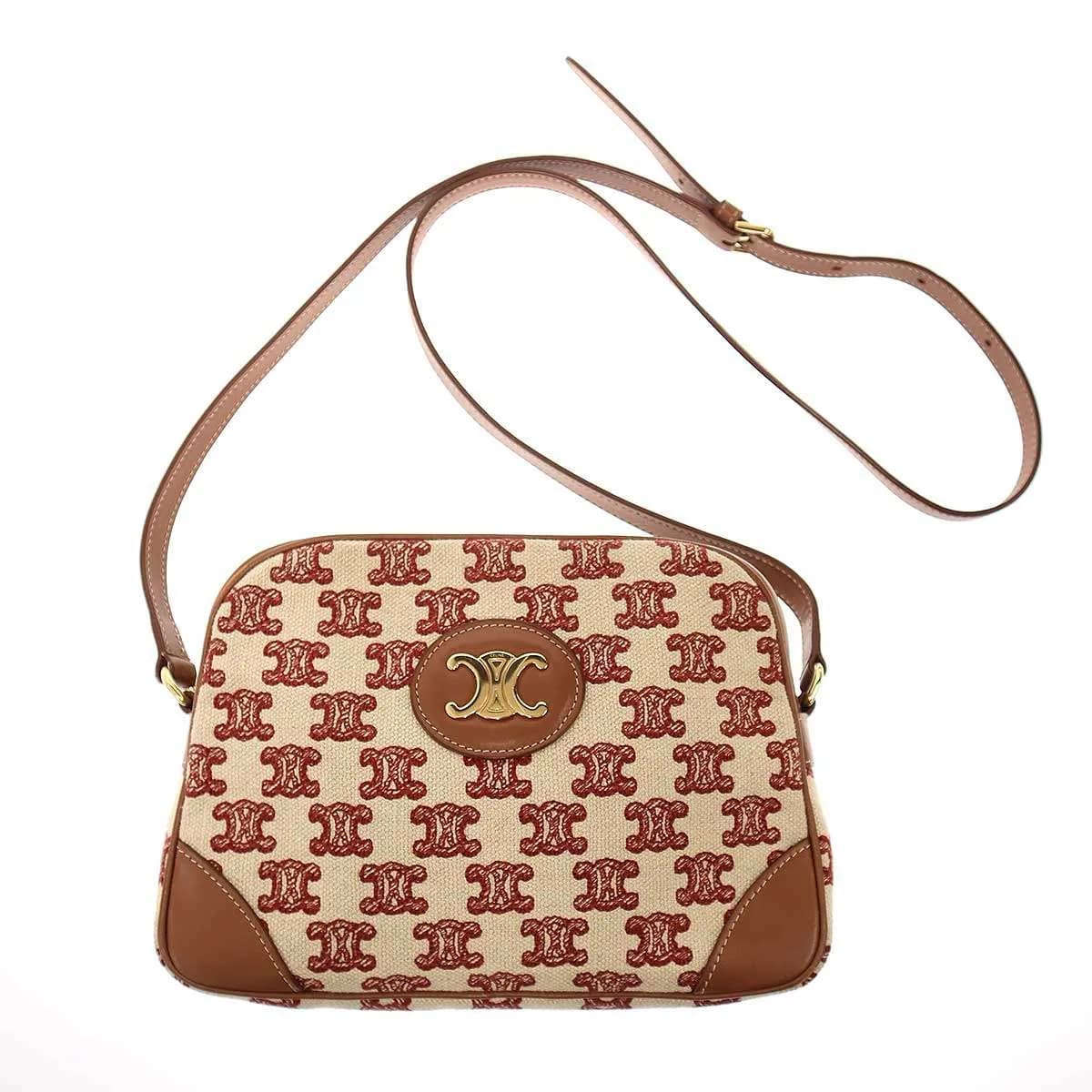 CELINE セリーヌ Camera Bag in Textile with Triomphe Embroidery トリオンフ エンブロイダリー カメラショルダーバッグ