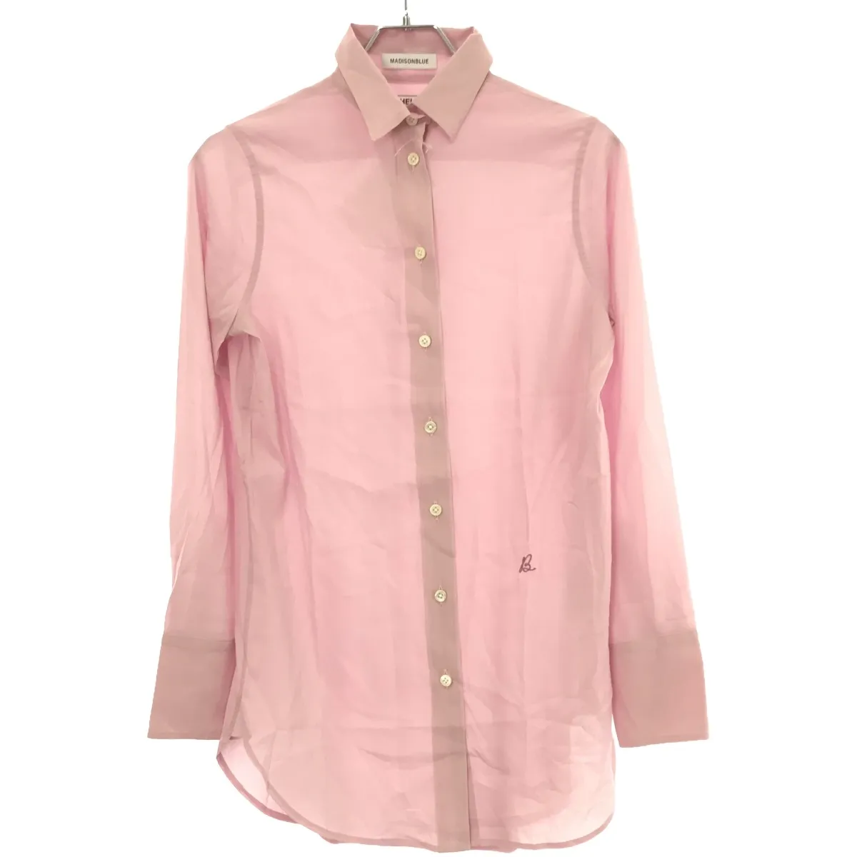 MADISON BLUE マディソンブルー 21SS MADAME LONG SHIRT C /SI VOILE ワンポイント刺繍コットンシルクマダムシャツ MB201-5011