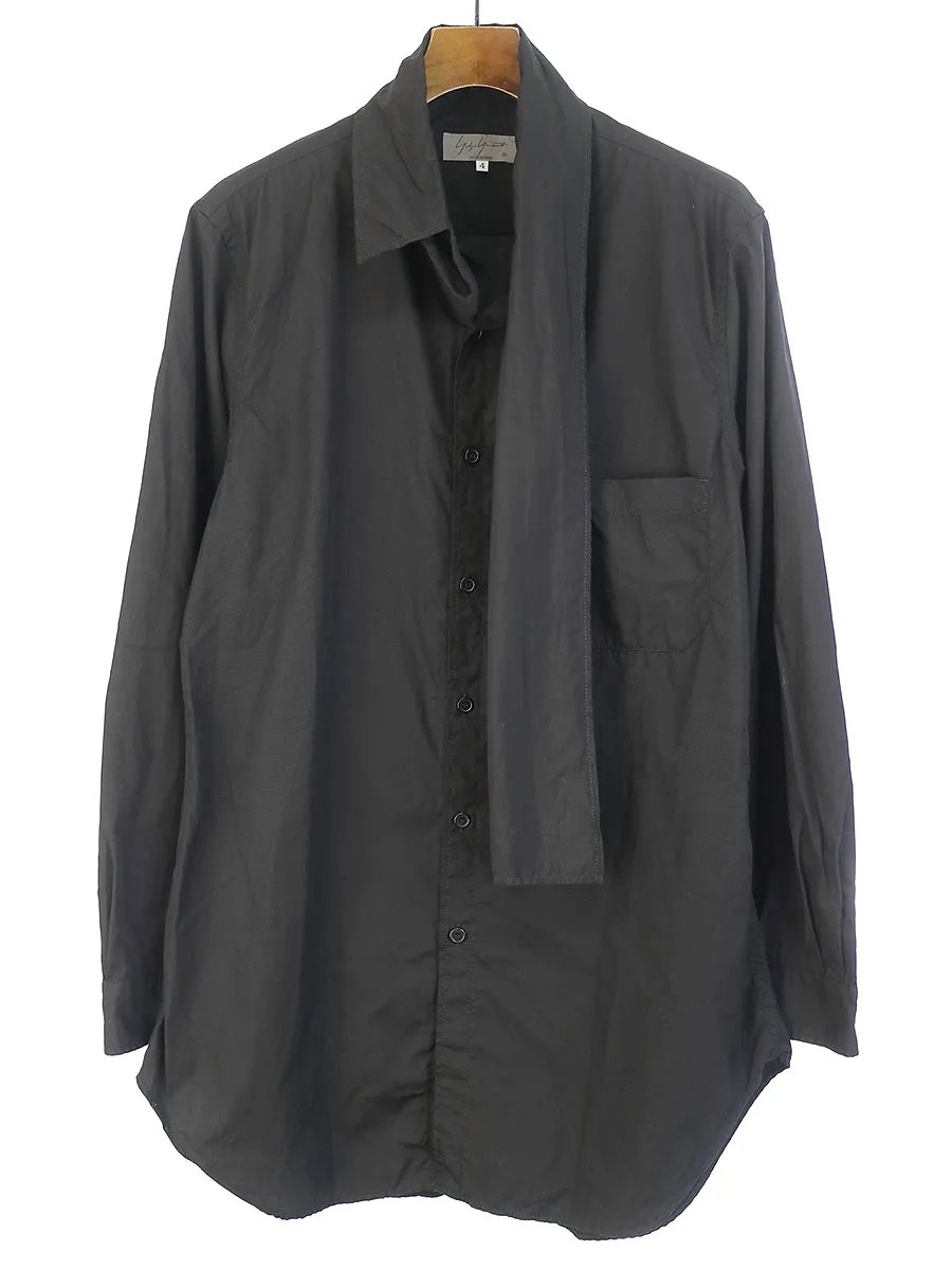 Yohji Yamamoto ヨウジヤマモトプールオム 20AW スカーフカラーチェーンステッチシャツシャツ
