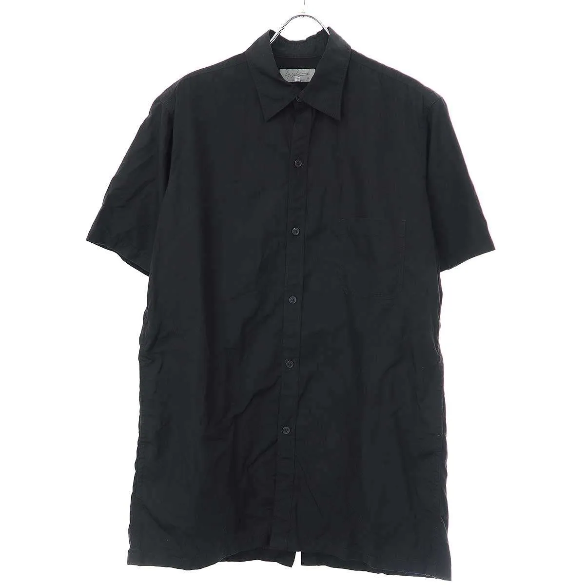 Yohji Yamamoto ヨウジヤマモト プールオム 22SS バックボタンショートスリーブロングシャツ