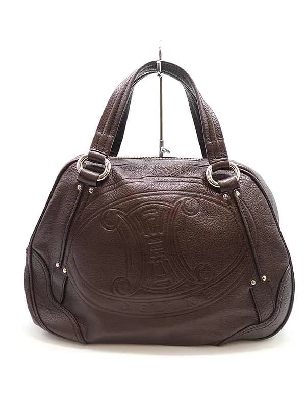 CELINE セリーヌ マカダムレザーハンドバッグ