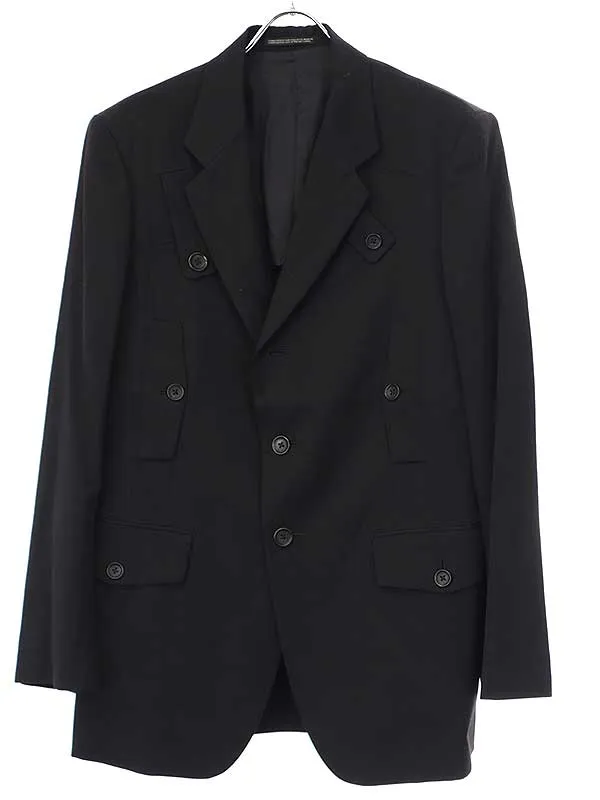 Yohji Yamamoto ヨウジヤマモト プールオム 23SS GABARDINE I-SWITCH ウールギャバジンジャケット