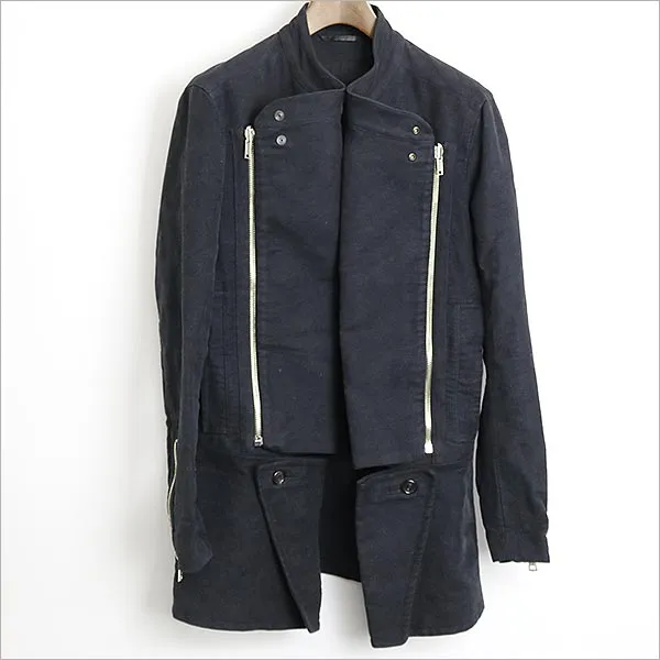 ANN DEMEULEMEESTER ANN DEMEULEMEESTER モールスキンライダースコート