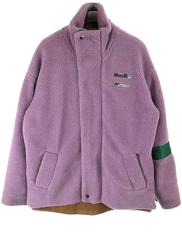 Acne Studios アクネストゥディオズ Oversized Logo-Detailed Fleece Jacket ロゴプレートボアフリースジャケット
