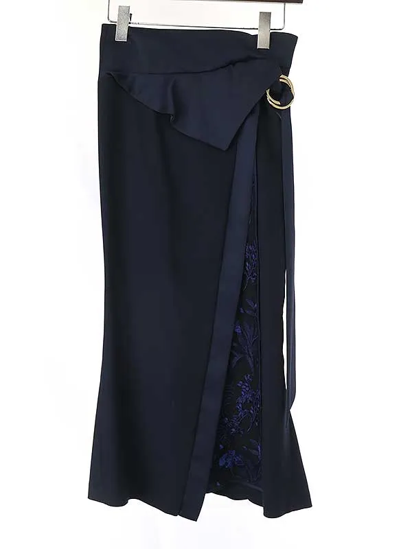 Mame Kurogouchi マメ クロゴウチ 19SS botanical lace long skirt レースコンビスカート