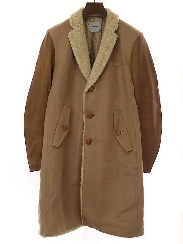 UNDERCOVER アンダーカバイズム 13AW レザースリーブ ウールムートンチェスターコート
