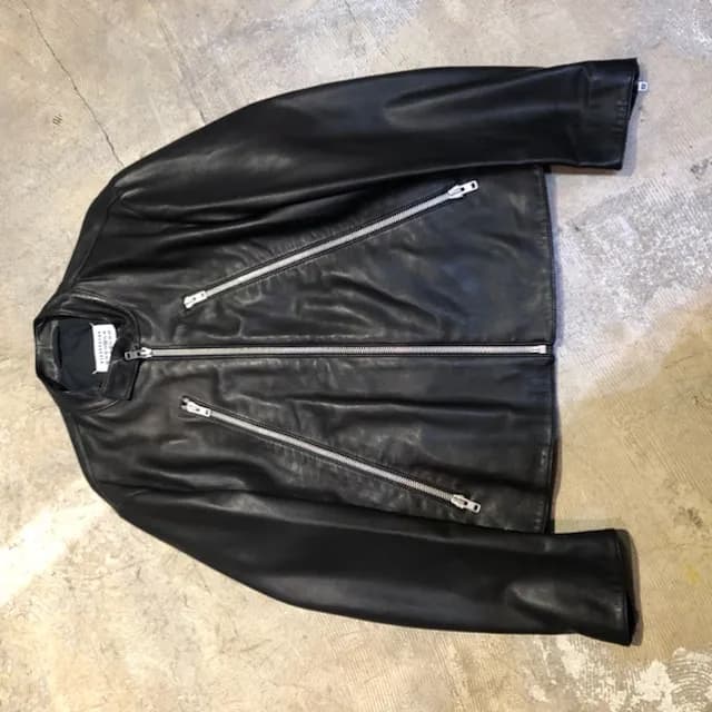 Maison Margiela Maison Margiela 14 八の字ラムレザーライダースジャケット