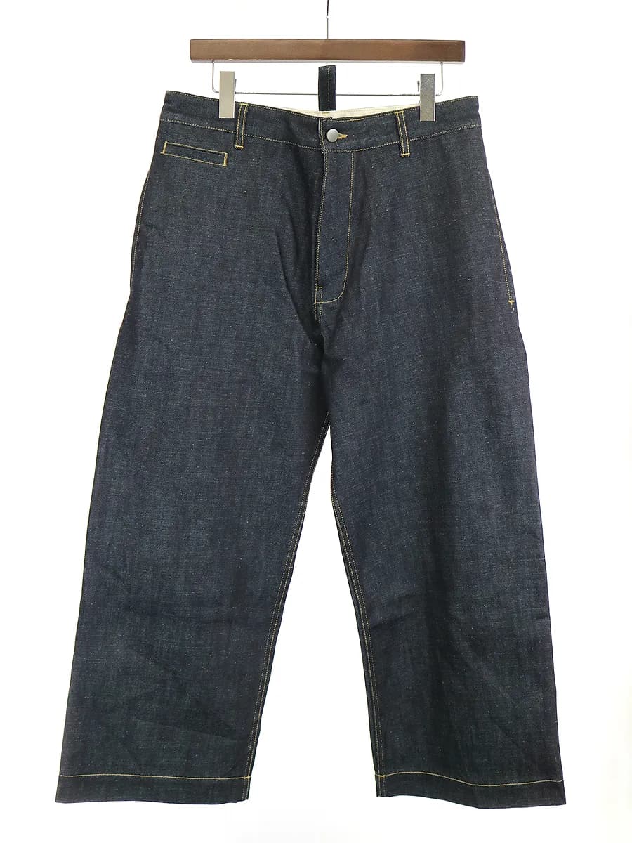 STUDIO NICHOLSON スタジオ ニコルソン 19AW PYAD SELVEDGE DENIM SUEDE-HEAD SLACK セルビッチワイドデニムスラックスパンツ