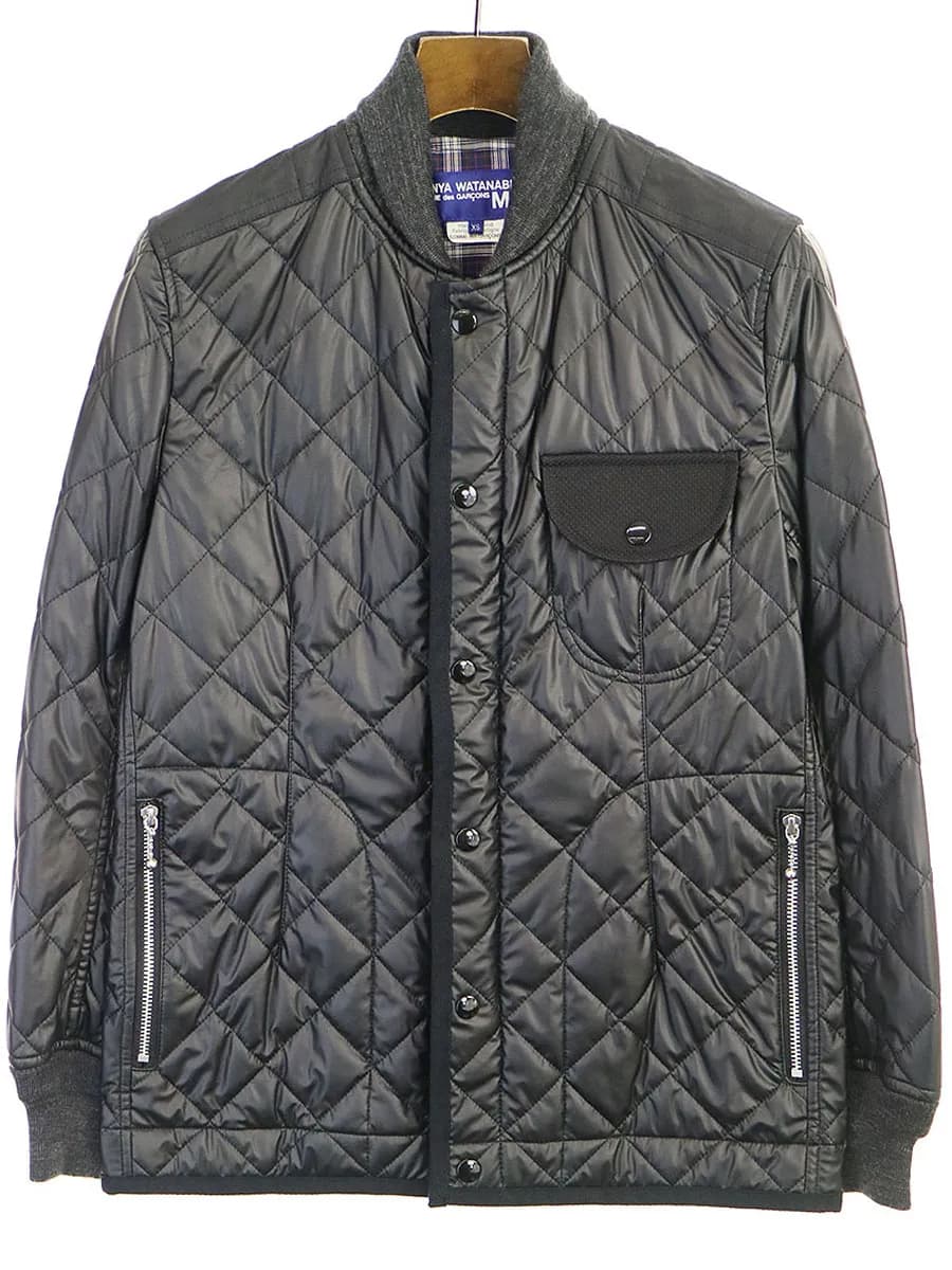 COMME des GARCONS ジュンヤワタナベ コムデギャルソン マン×エルヴィエ プロダクションズ フェイクレザーキルティングブルゾン