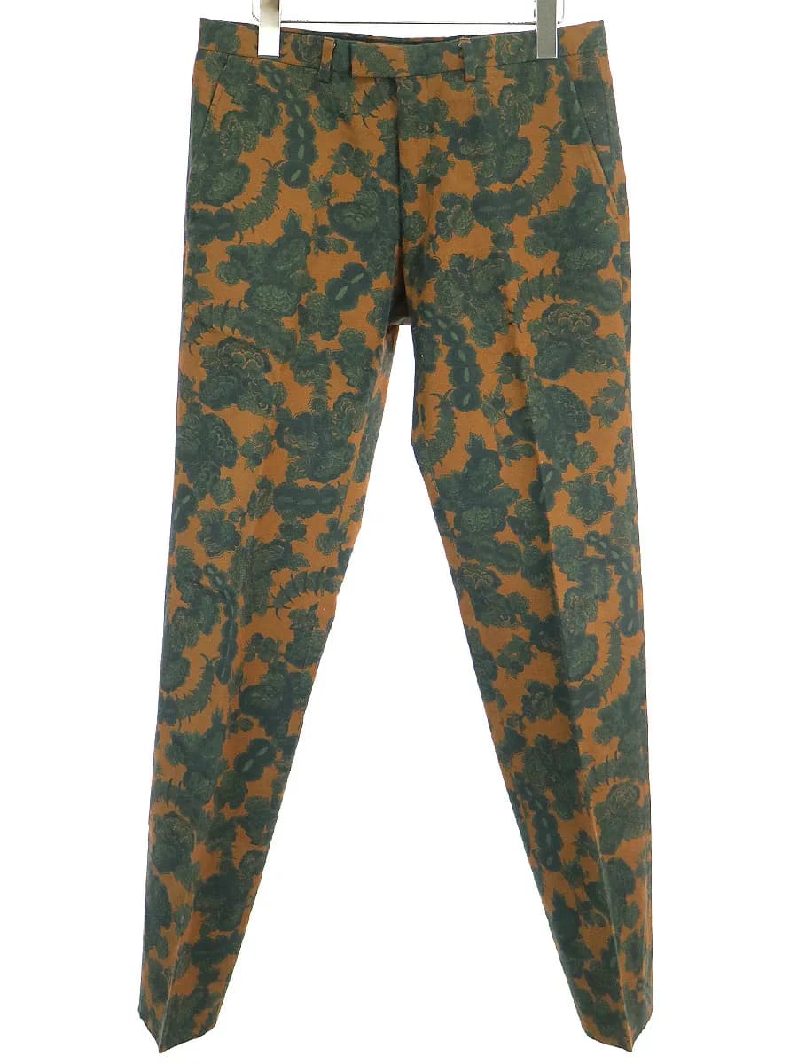 DRIES VAN NOTEN ドリスヴァンノッテン 18SS ボタニカルプリントリネン混スラックスパンツ