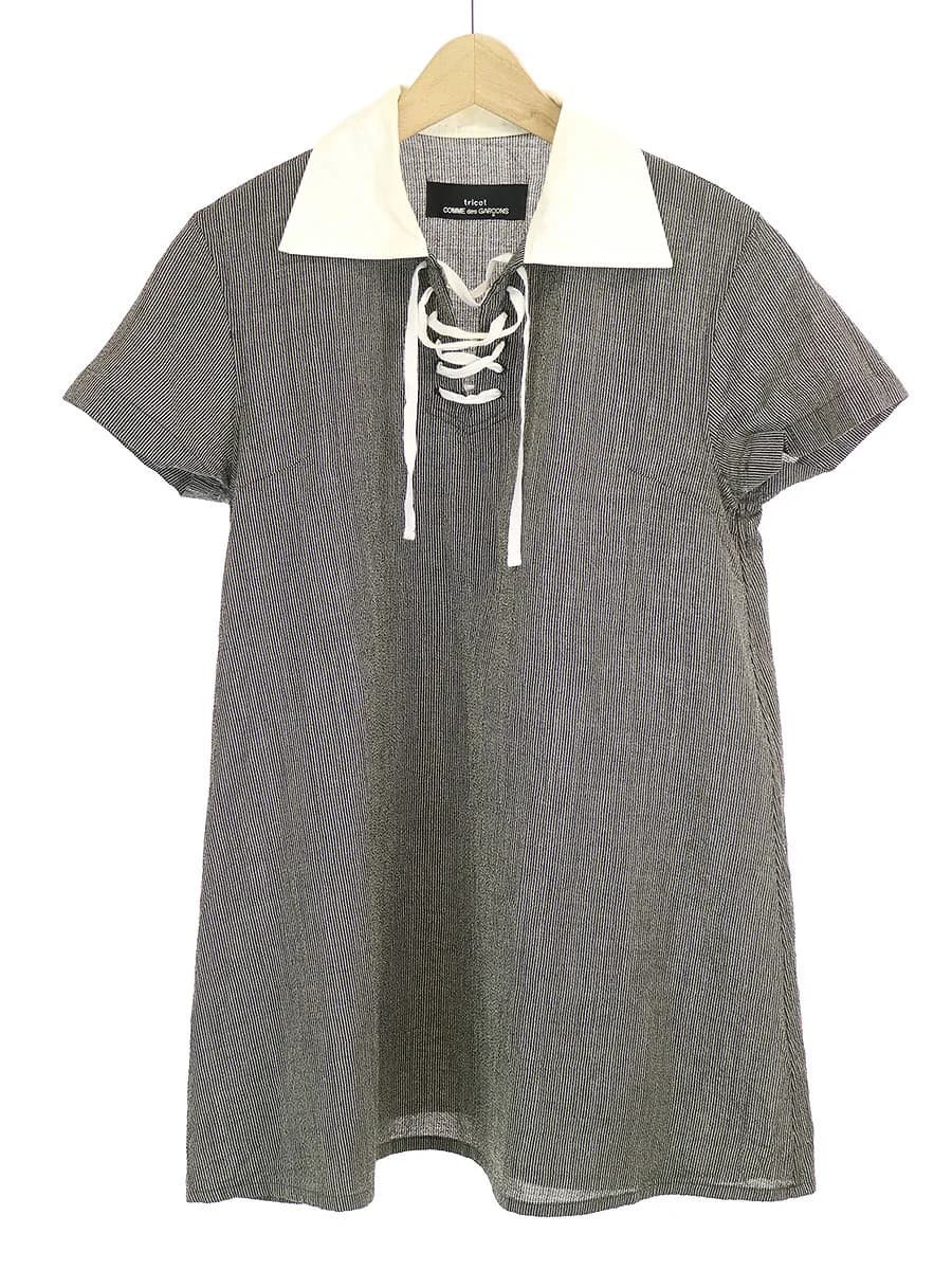 COMME des GARCONS トリコ コムデギャルソン 93AW レースアッププルオーバーシャツワンピース