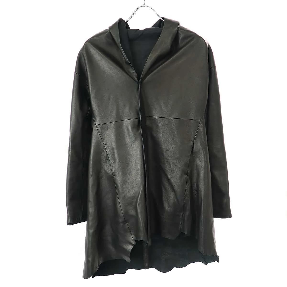 Yohji Yamamoto ヨウジヤマモト ファム 14AW シープスキン フーデッドレザージャケット