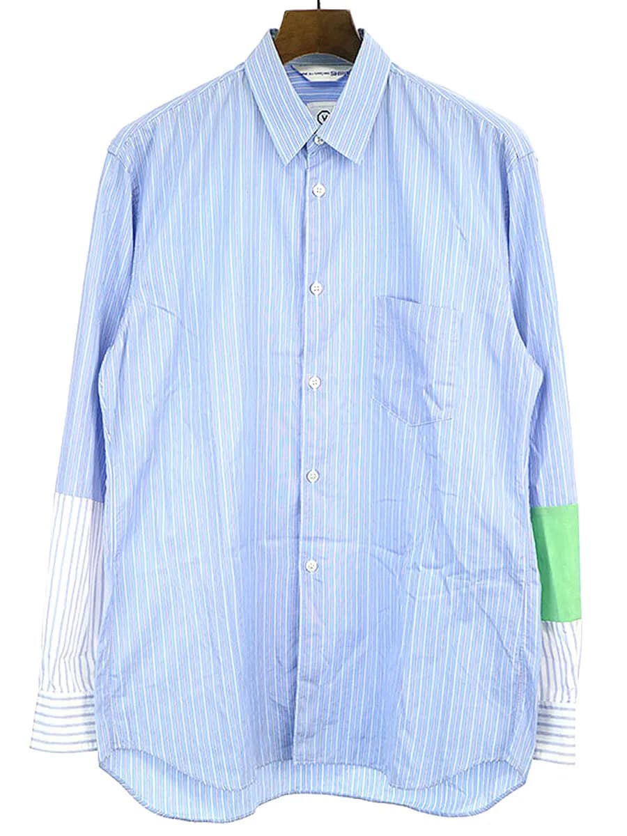 COMME des GARCONS コムデギャルソン シャツ × ビズビム コットンブロード切替ストライプシャツ