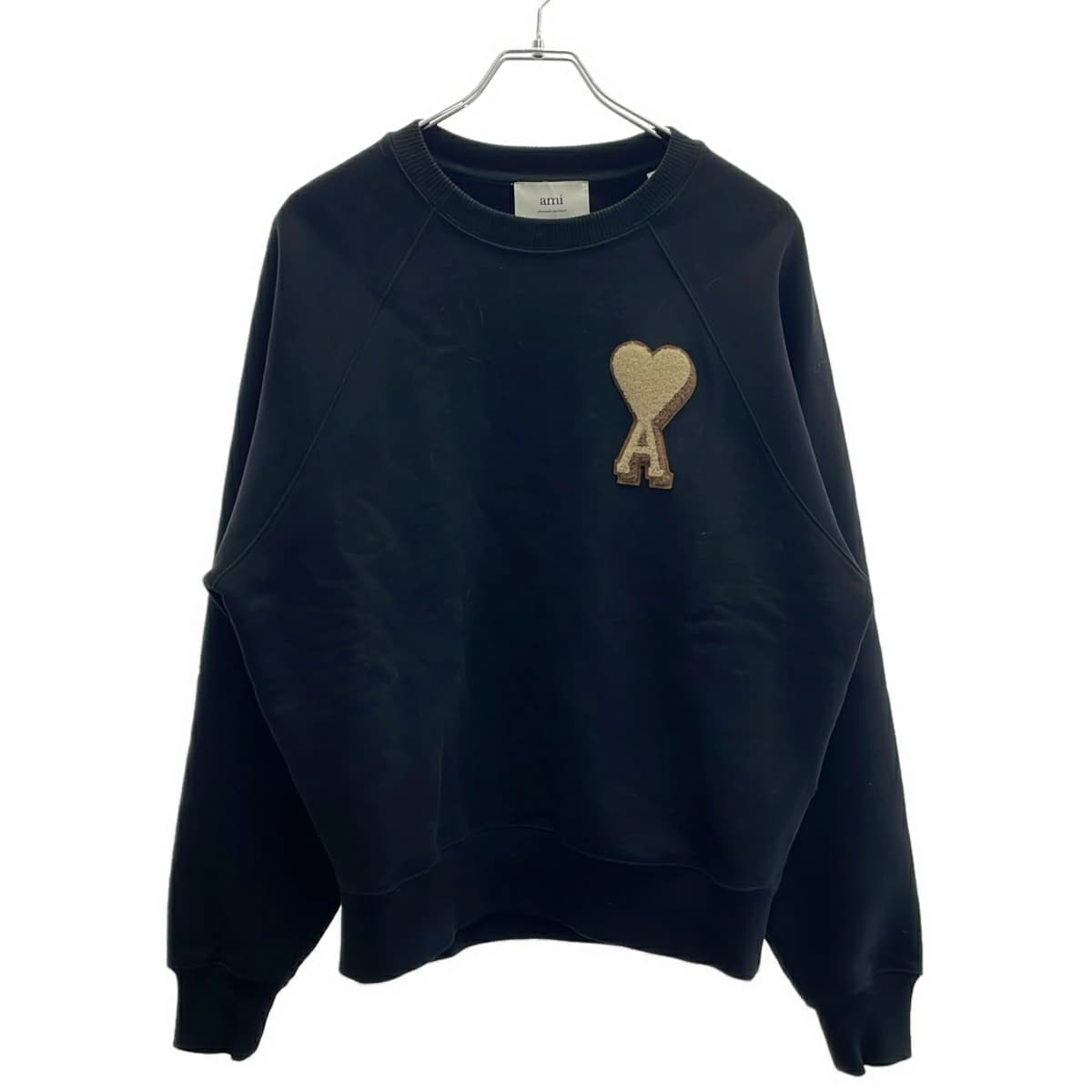 Ami Paris アミ アレクサンドル マテュッシ 25AW Ami De Coeur ハートワッペンラグランスウェットプルオーバー USW771.747
