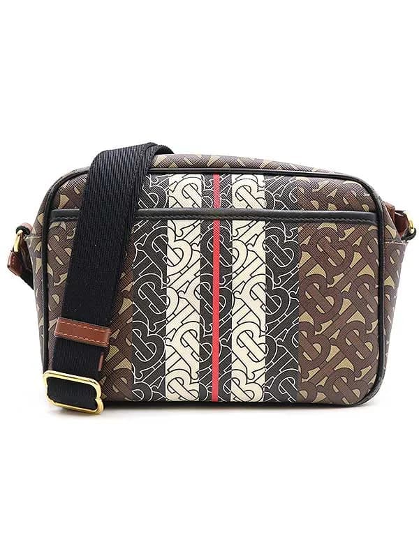 BURBERRY バーバリー モノグラムストライプレザークロスボディバッグ