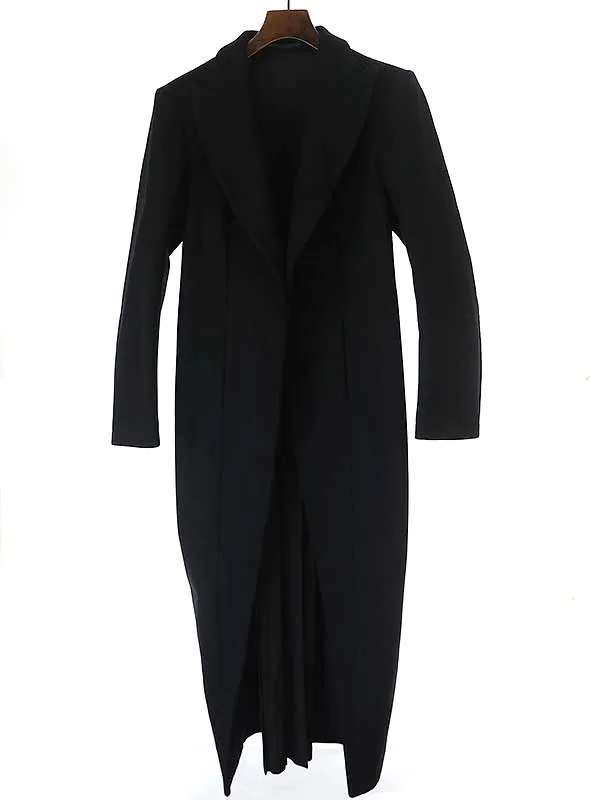 Yohji Yamamoto ヨウジヤマモトファム 19AW バックフレアプリーツロングコート