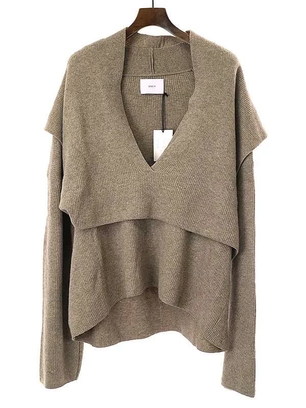 stein シュタイン 19AW LAY DEEP V NECK KNIT LS レイヤードVネックニットセーター
