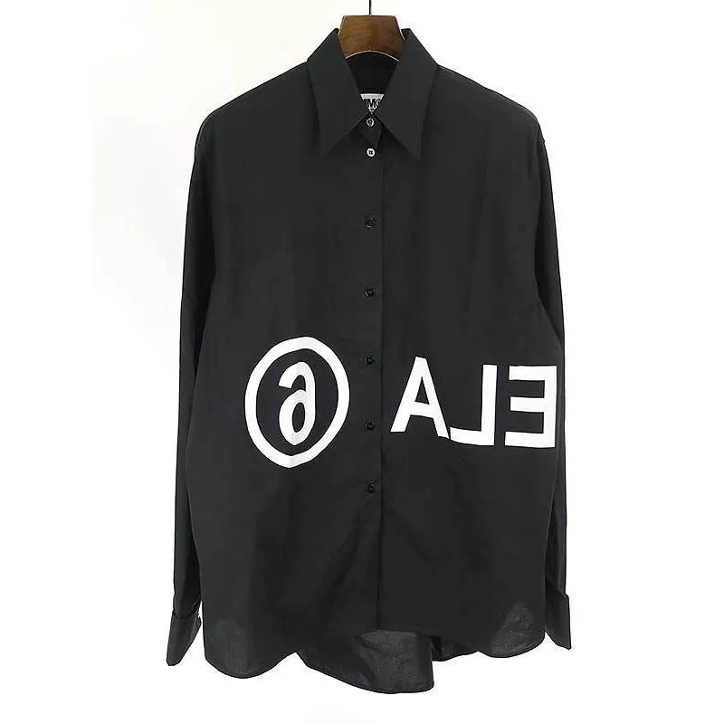 Maison Margiela エムエムシックス 19AW リバースロゴオーバーサイズシャツ