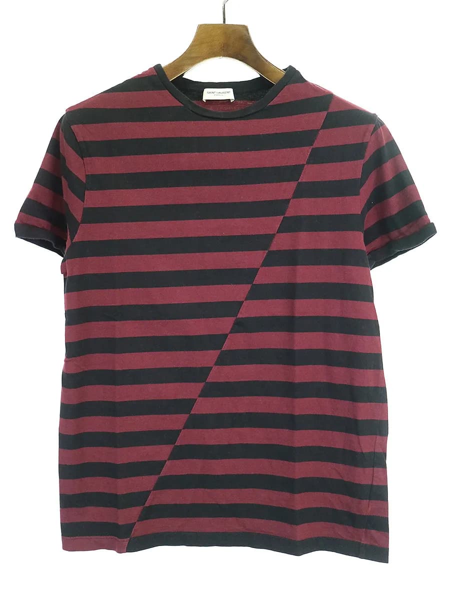 SAINT LAURENT サンローラン パリ 14AW 切替ボーダーTシャツ
