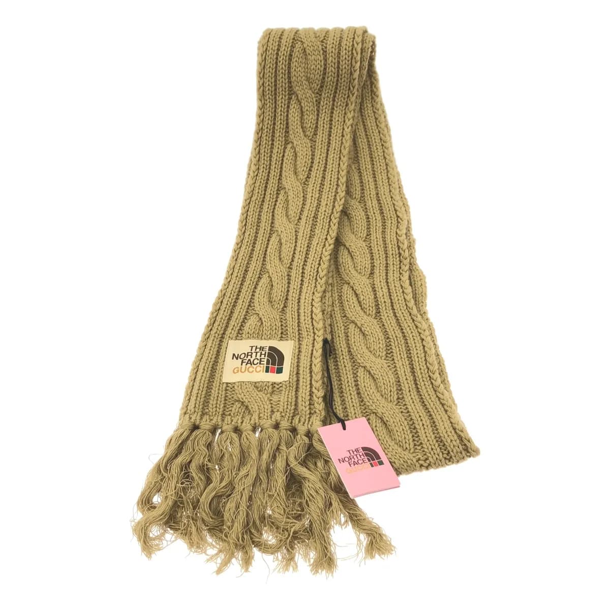 GUCCI グッチ ノースフェイス ケーブルニットマフラー