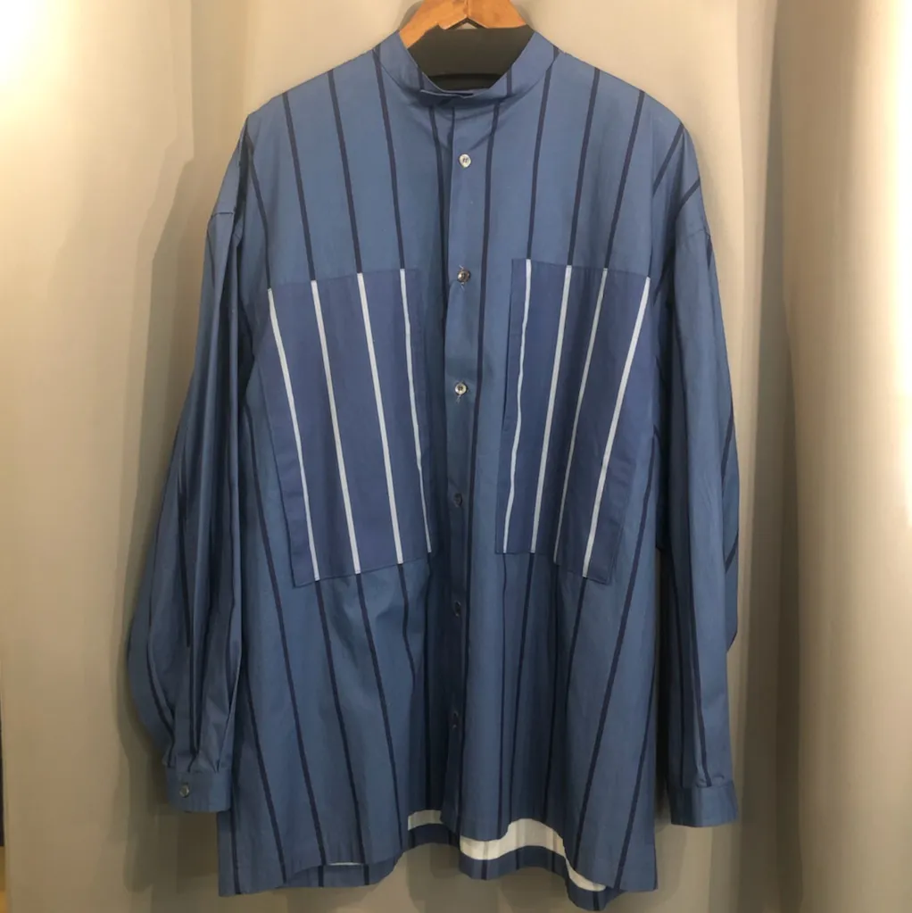 E.Tautz E.Tautz 19AW COLLARLESS LINEMAN SHIRTS STRIPES